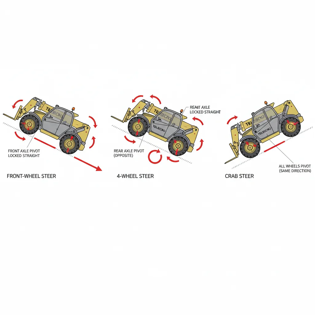 Когда следует переключать режимы управления телескопическим погрузчиком? – Схема гидравлической системы телескопического погрузчика Когда следует переключать режимы управления телескопическим погрузчиком?