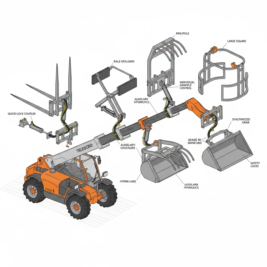 Quels accessoires pour chariots télescopiques améliorent les performances agricoles ? – Schéma hydraulique d'un chariot télescopique Quels accessoires pour chariots télescopiques améliorent les performances agricoles ?