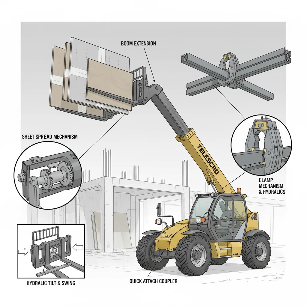 Which Telehandler Attachments Handle Sheets and Steel? – Telehandler Hydraulics Diagram Which Telehandler Attachments Handle Sheets and Steel?