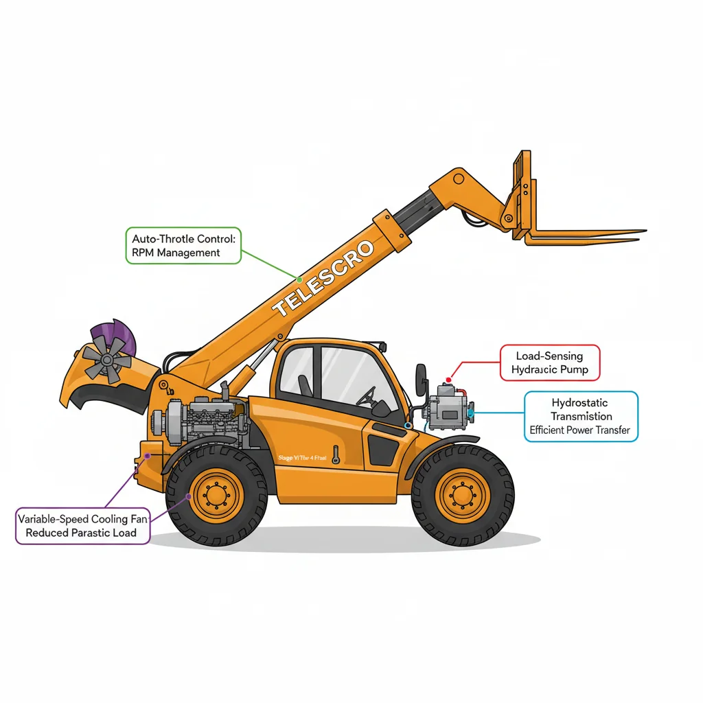 Quelles sont les caractéristiques des chariots télescopiques qui améliorent le rendement énergétique ? – Schéma hydraulique d'un chariot télescopique Quelles sont les caractéristiques des chariots télescopiques qui améliorent le rendement énergétique ?