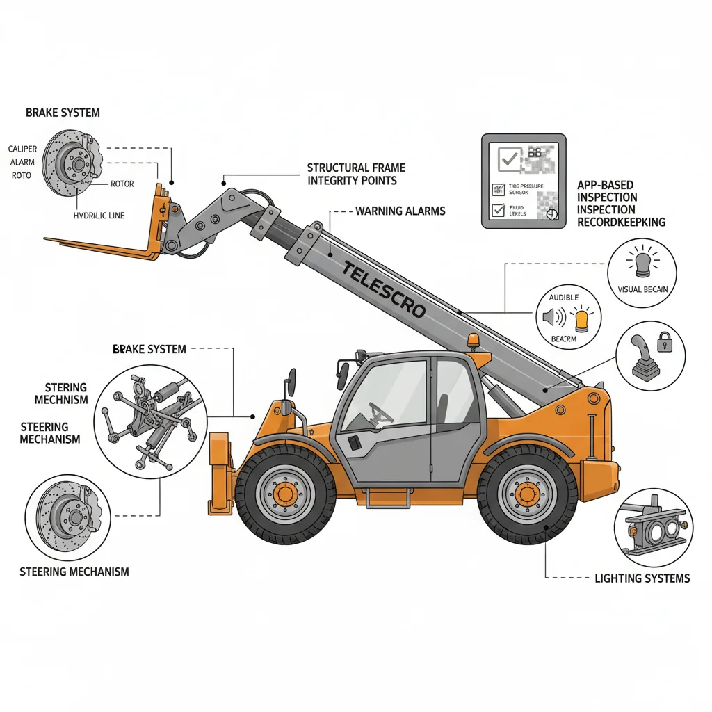 Pourquoi les inspections et les registres des chariots télescopiques sont-ils essentiels ? – Schéma hydraulique d'un chariot télescopique Pourquoi les inspections et les registres des chariots télescopiques sont-ils essentiels ?