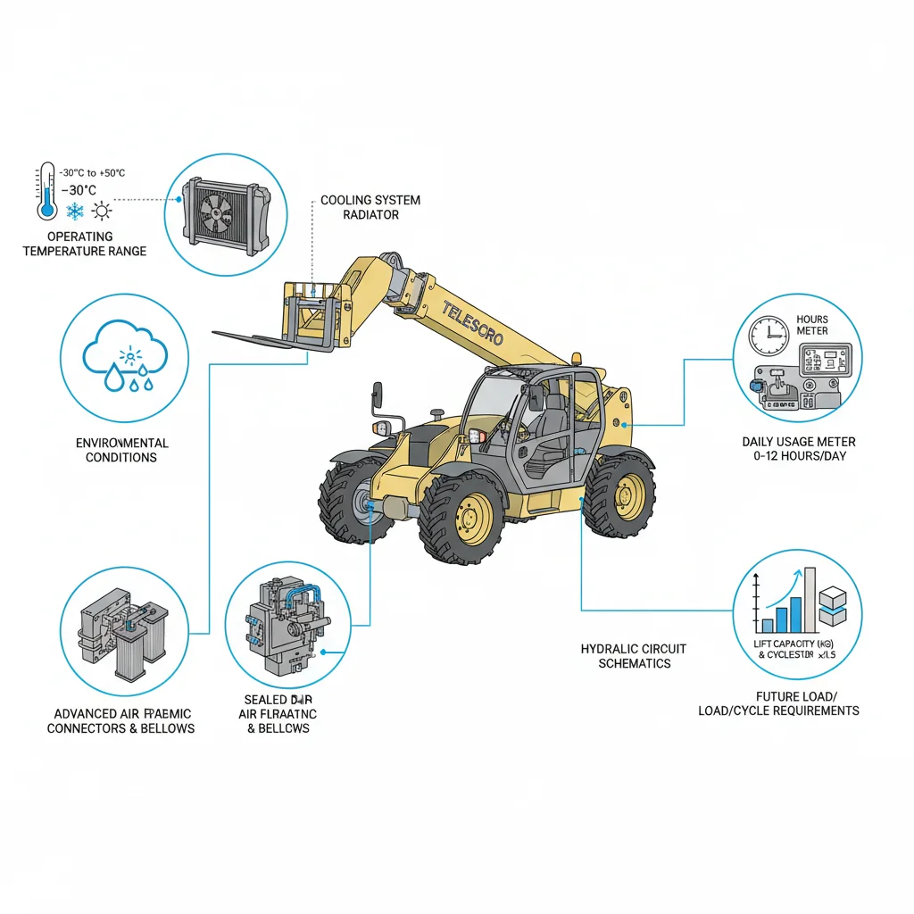 Pourquoi divulguer les données climatiques et d'utilisation des chariots télescopiques ? – Schéma hydraulique des chariots télescopiques Pourquoi divulguer les données relatives au climat et à l'utilisation des chariots télescopiques ?