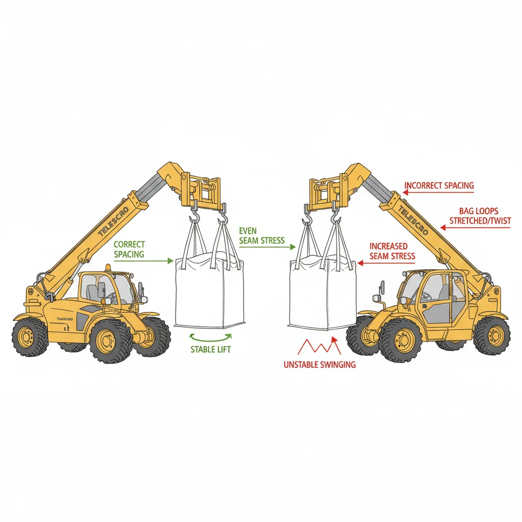 Pourquoi la géométrie des sacs FIBC est-elle importante ? – Schéma hydraulique d'un chariot télescopique Pourquoi la géométrie des sacs FIBC est-elle importante ?