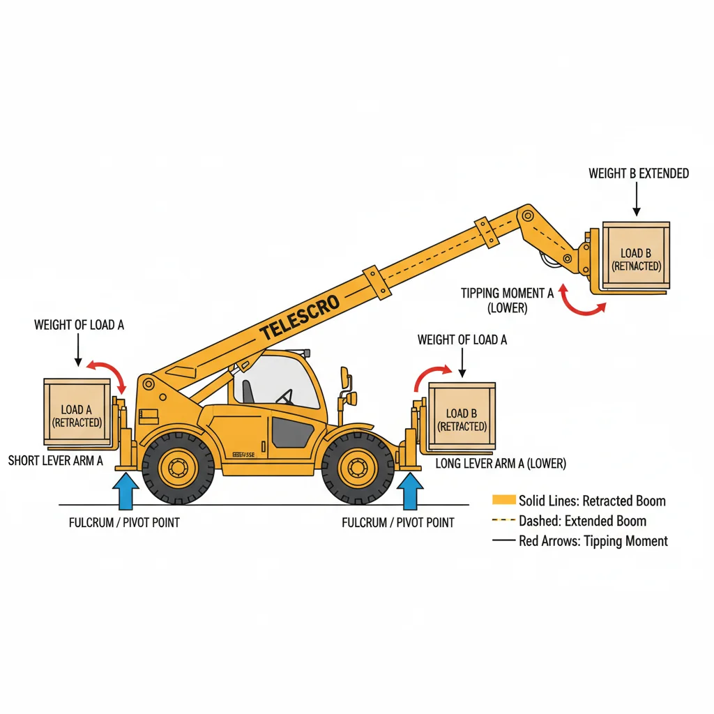 Why Does Telehandler Capacity Drop at Reach? – Telehandler Hydraulics Diagram Why Does Telehandler Capacity Drop at Reach?