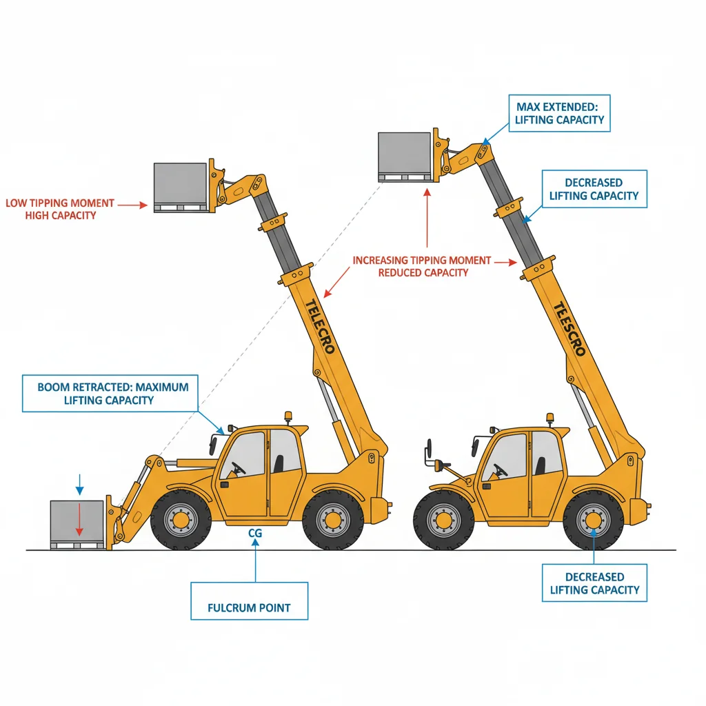 Pourquoi la capacité d'un chariot télescopique diminue-t-elle avec la hauteur ? – Schéma hydraulique d'un chariot télescopique Pourquoi la capacité d'un chariot télescopique diminue-t-elle avec la hauteur ?
