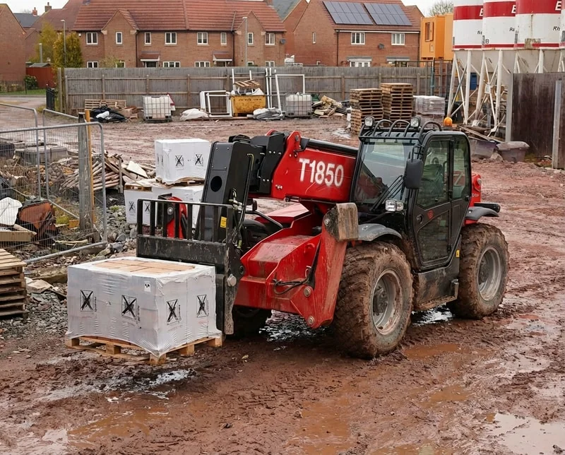 Telehandler in logistics port operation