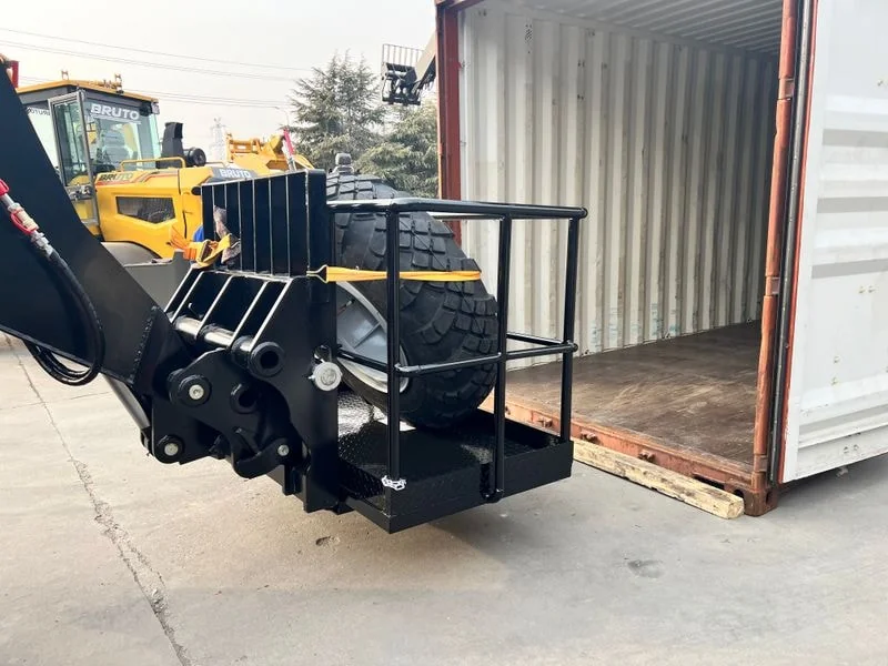 Telehandler bucket protection during loading