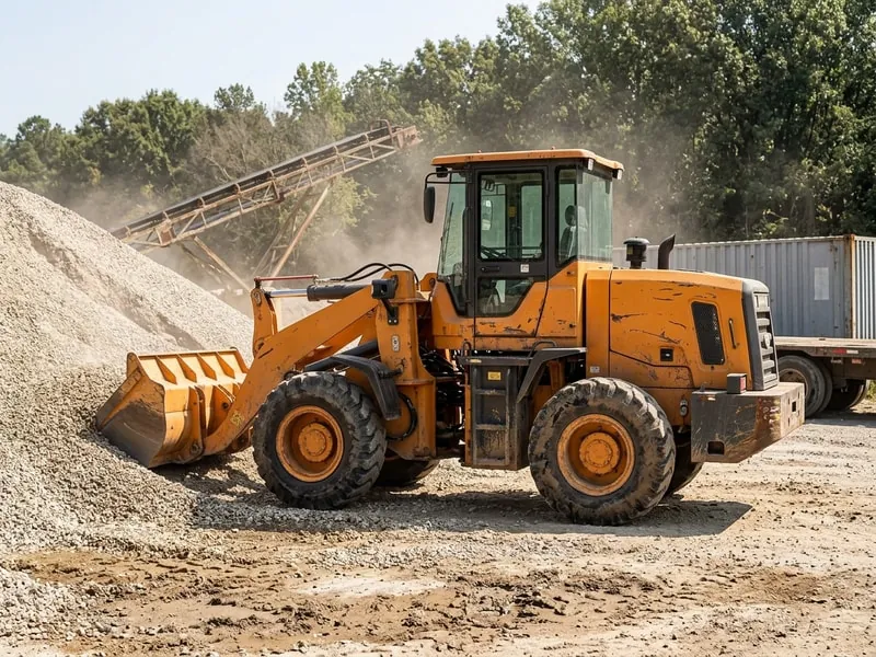 Farm equipment handling feed materials